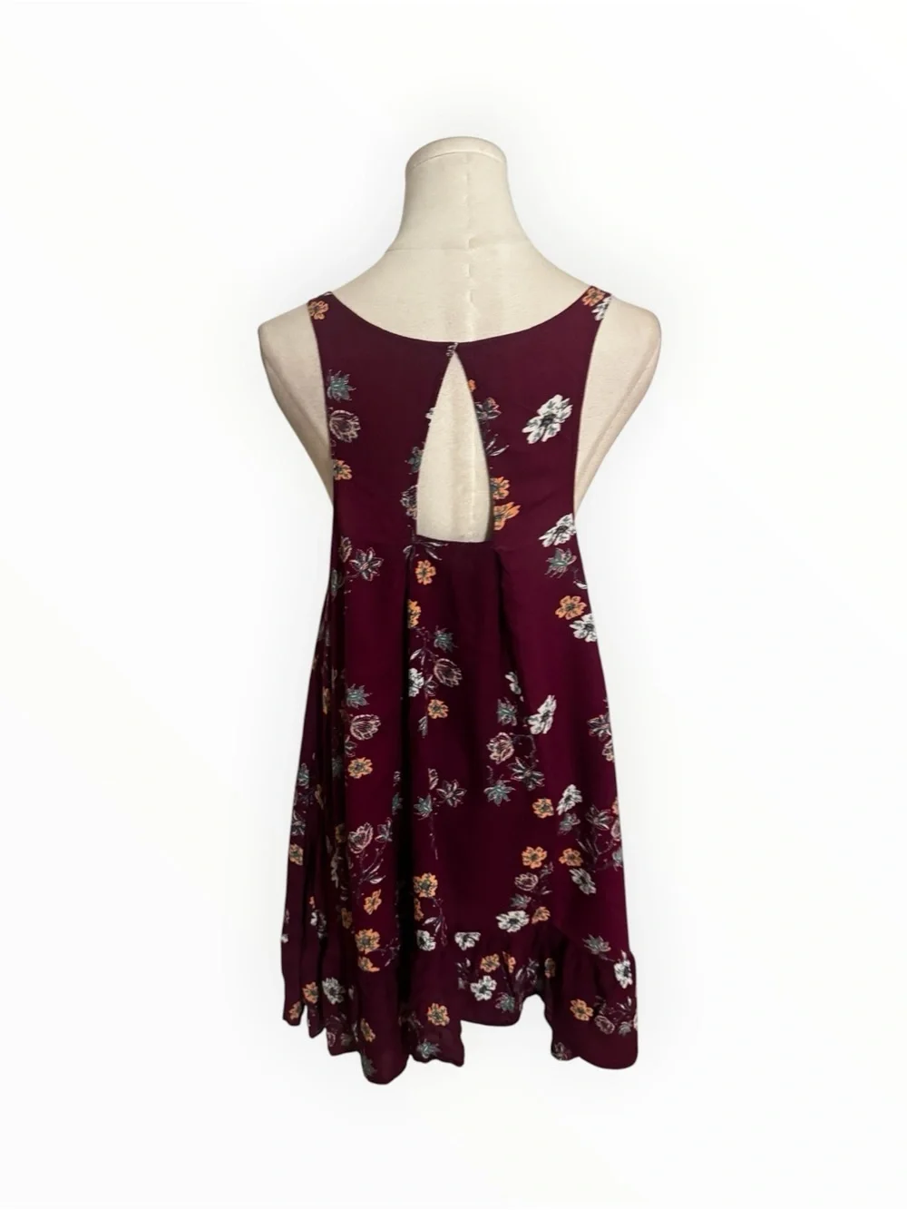 FREE PEOPLE Intimately Annka Boarder Slip Dress Plum Floral Geo Tank Swing XS S